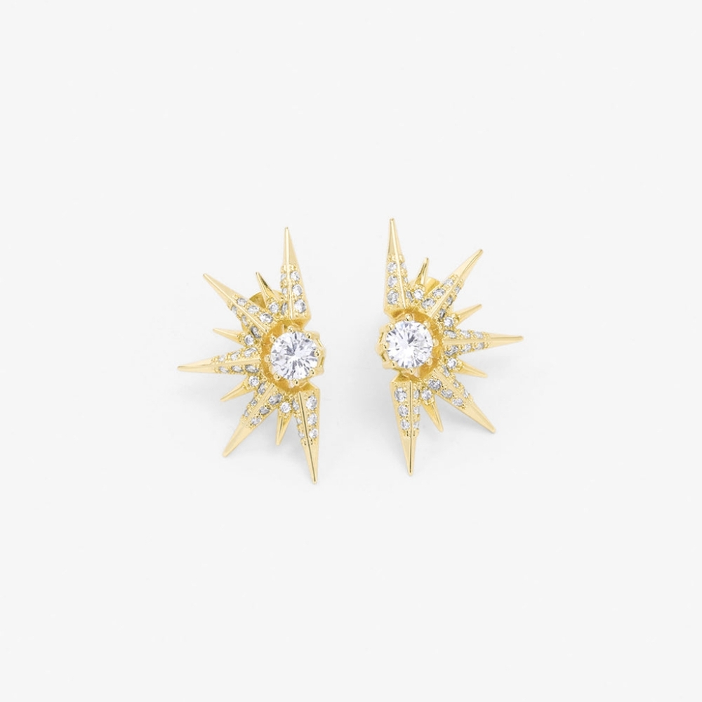 Melinda Maria Gabriella Sunburst Stud Earrings Gold NEW - FIRM ✨️